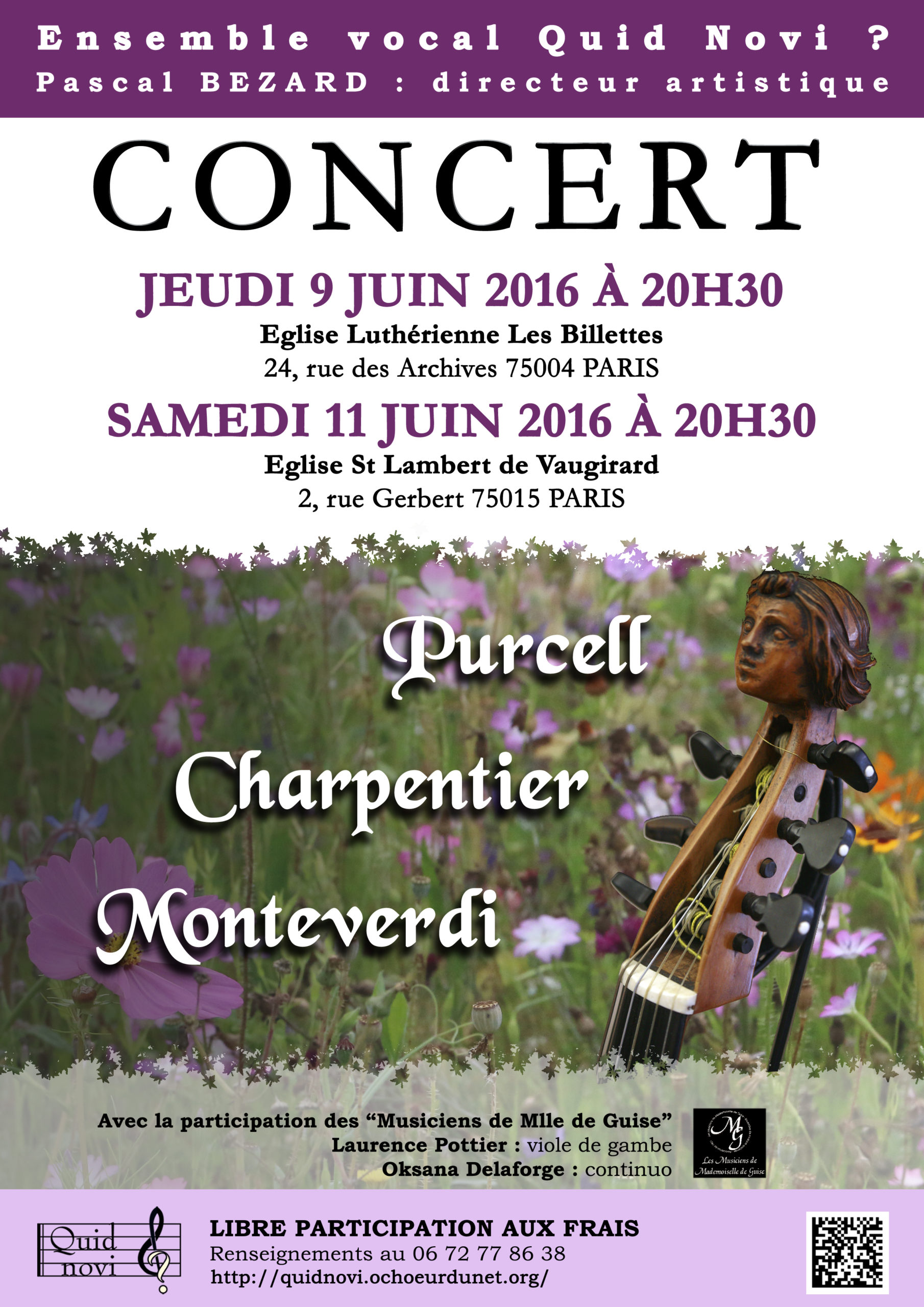 Charpentier/Purcell/Monteverdi à St Lambert de Vaugirard